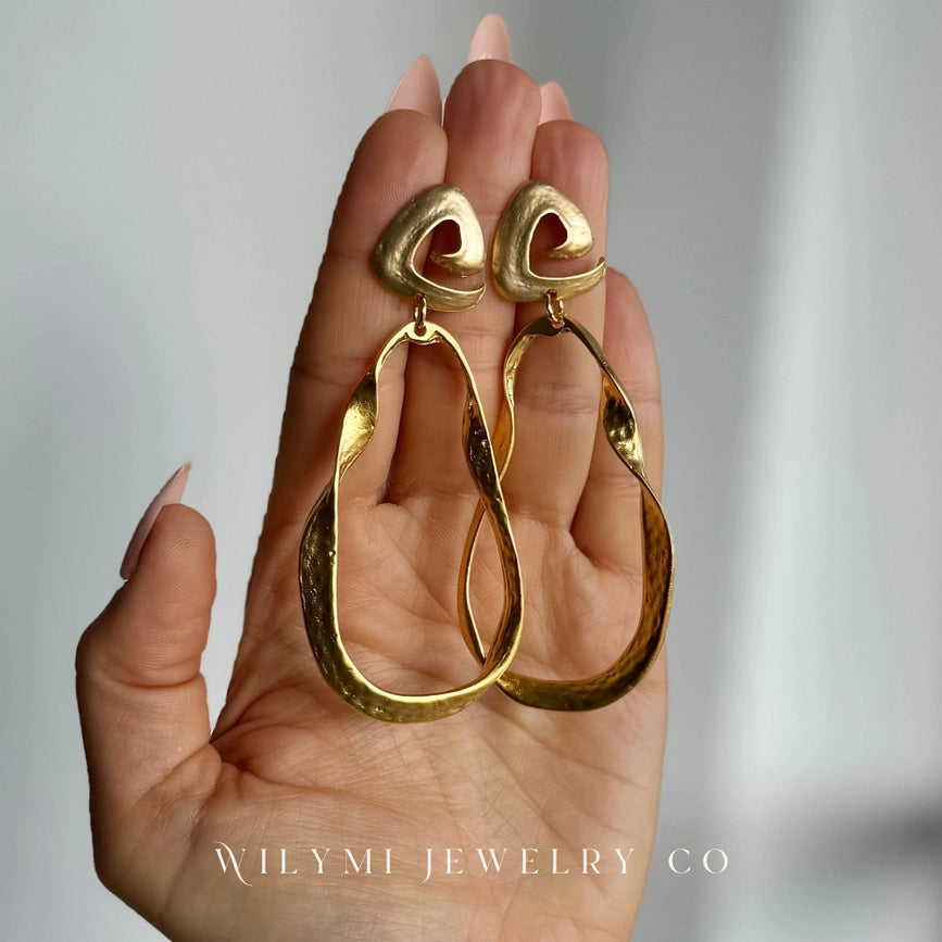 Athena Swirl Top Hoop Earrings | 24K Gf I Lightweight-Earrings-WILYMI Jewelry Co-3.5 in (8.9 cm)-Urbanheer