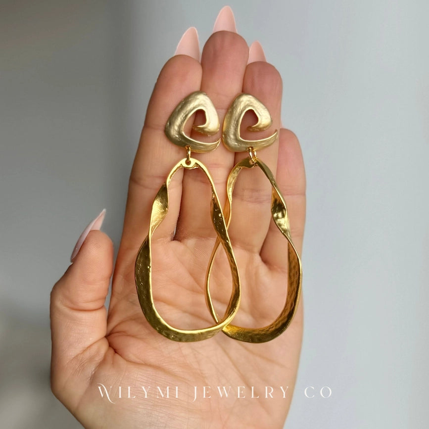 Athena Swirl Top Hoop Earrings | 24K Gf I Lightweight-Earrings-WILYMI Jewelry Co-3.5 in (8.9 cm)-Urbanheer