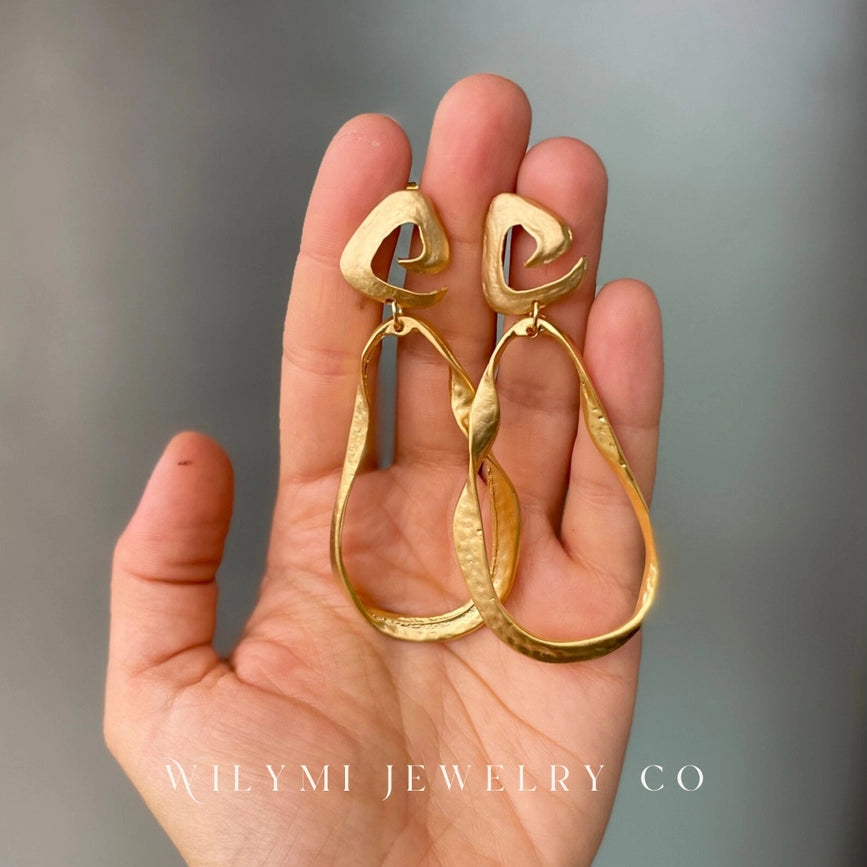 Athena Swirl Top Hoop Earrings | 24K Gf I Lightweight-Earrings-WILYMI Jewelry Co-3.5 in (8.9 cm)-Urbanheer