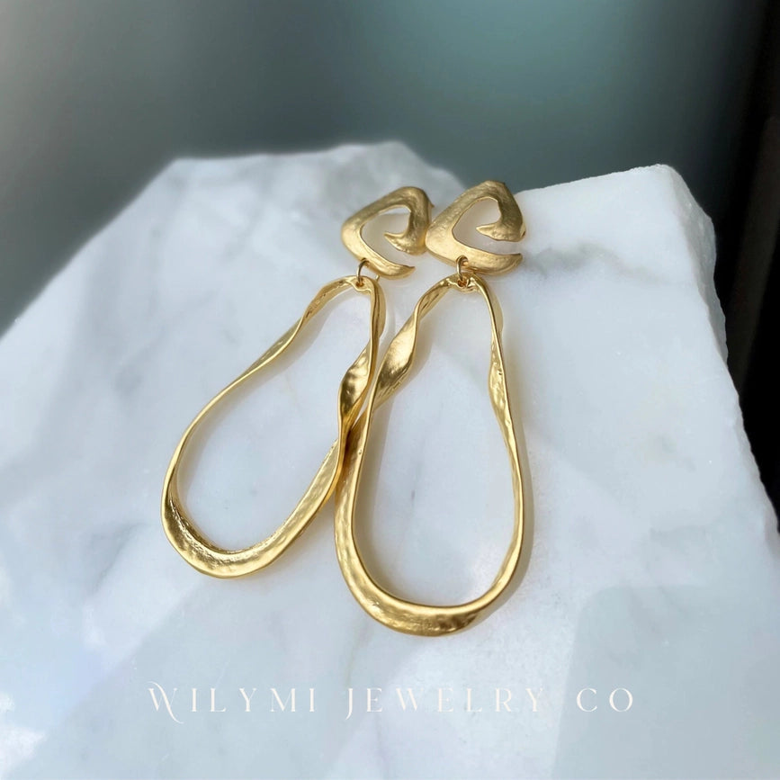 Athena Swirl Top Hoop Earrings | 24K Gf I Lightweight-Earrings-WILYMI Jewelry Co-3.5 in (8.9 cm)-Urbanheer