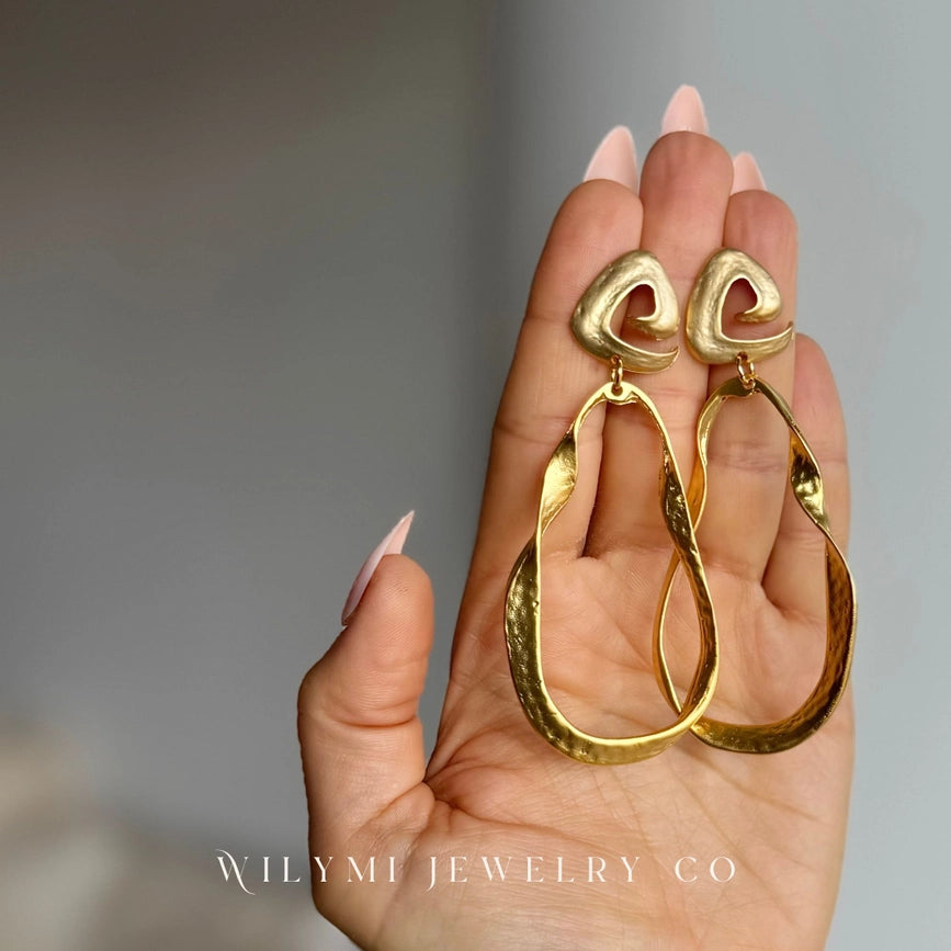 Athena Swirl Top Hoop Earrings | 24K Gf I Lightweight-Earrings-WILYMI Jewelry Co-3.5 in (8.9 cm)-Urbanheer