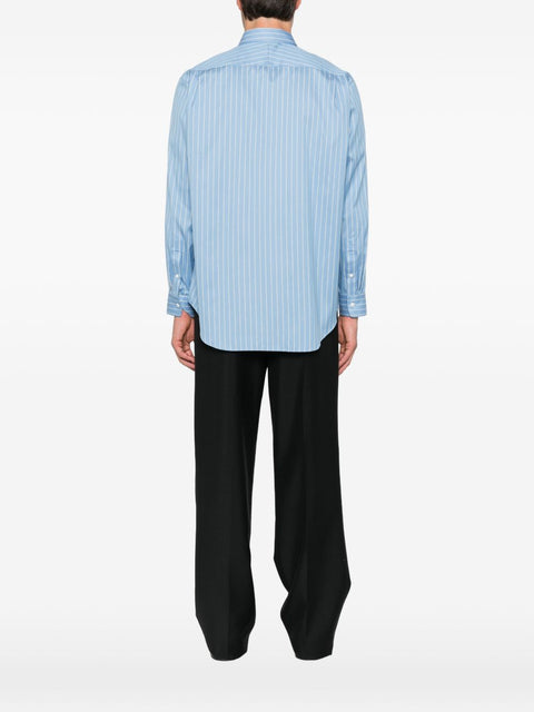 Auralee Cotton and silk striped shirt
