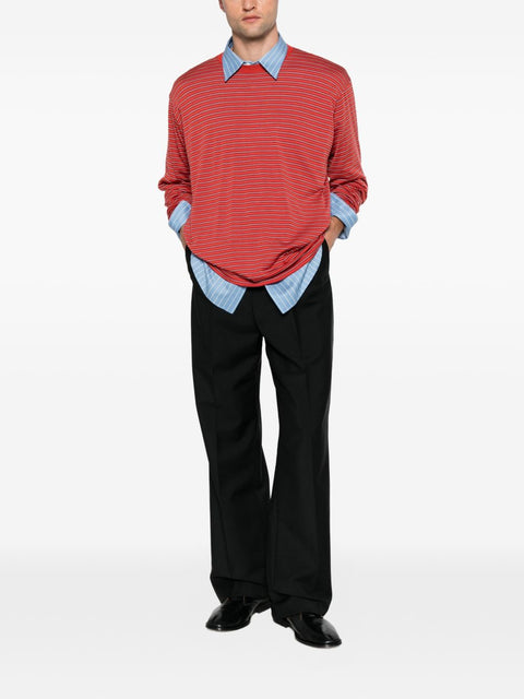 Auralee Wool striped t-shirt