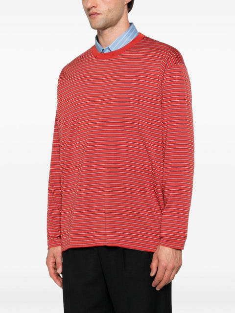 Auralee Wool striped t-shirt