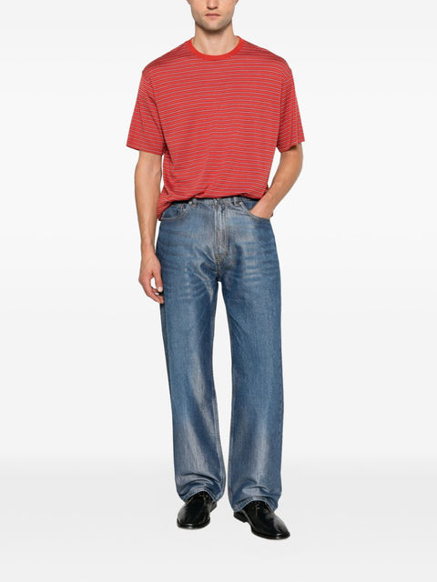 Auralee Wool striped t-shirt