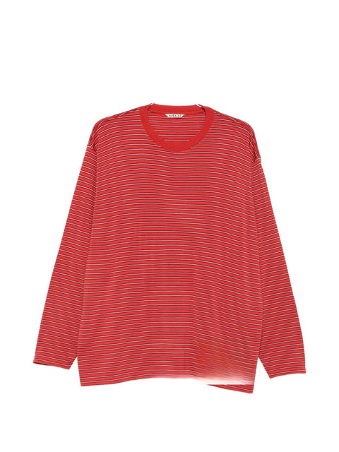 Auralee Wool striped t-shirt
