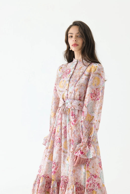 Aurora Silk Belt Maxi Dress-Dress-WE ARE KINDRED-AU 6 / US 2-KALEIDOSCOPE-Urbanheer