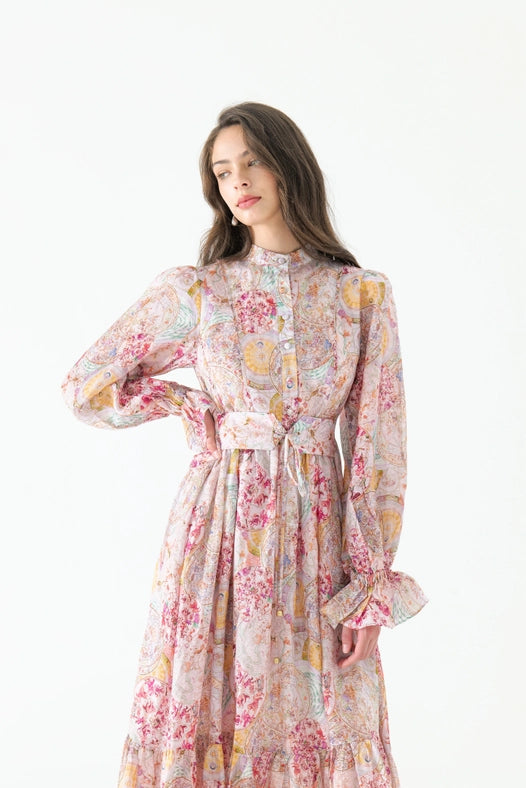 Aurora Silk Belt Maxi Dress-Dress-WE ARE KINDRED-AU 6 / US 2-KALEIDOSCOPE-Urbanheer