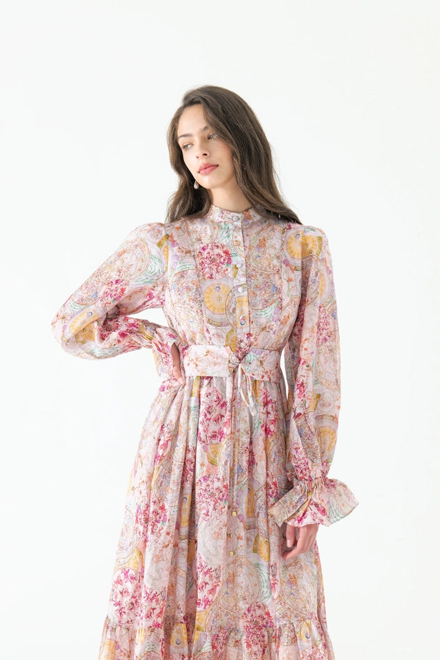 Aurora Silk Belt Maxi Dress-Dress-WE ARE KINDRED-AU 6 / US 2-KALEIDOSCOPE-Urbanheer