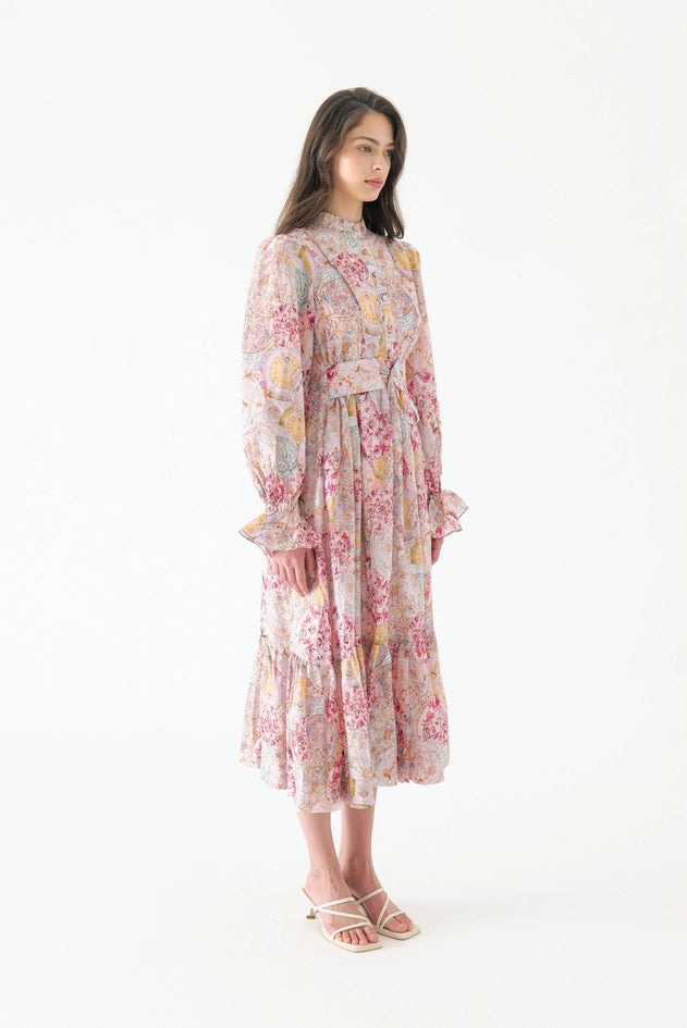 Aurora Silk Belt Maxi Dress-Dress-WE ARE KINDRED-AU 6 / US 2-KALEIDOSCOPE-Urbanheer