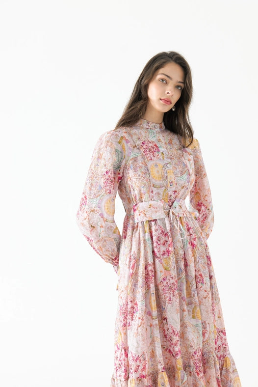 Aurora Silk Belt Maxi Dress-Dress-WE ARE KINDRED-AU 6 / US 2-KALEIDOSCOPE-Urbanheer