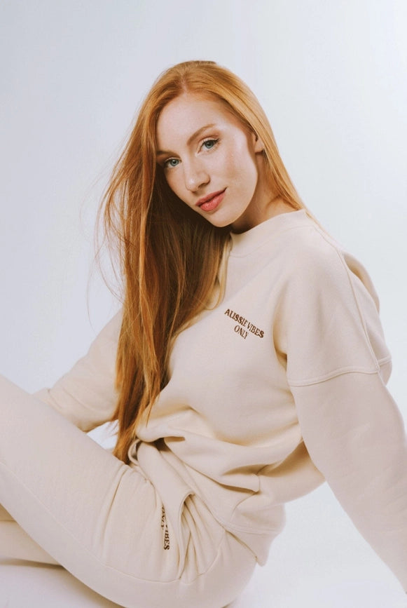Aussie Oat-Milk Sweatshirt-Sweatshirt-ARVO LABEL-S-Urbanheer