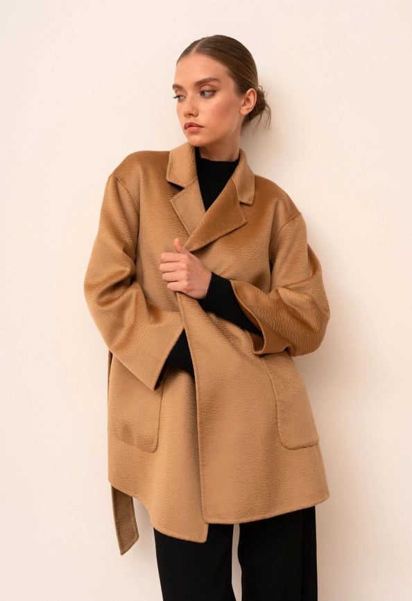 Ava Cashmere and Wool Jacket-Jacket-Bel Cashmere S.C.-S-Camel-Urbanheer