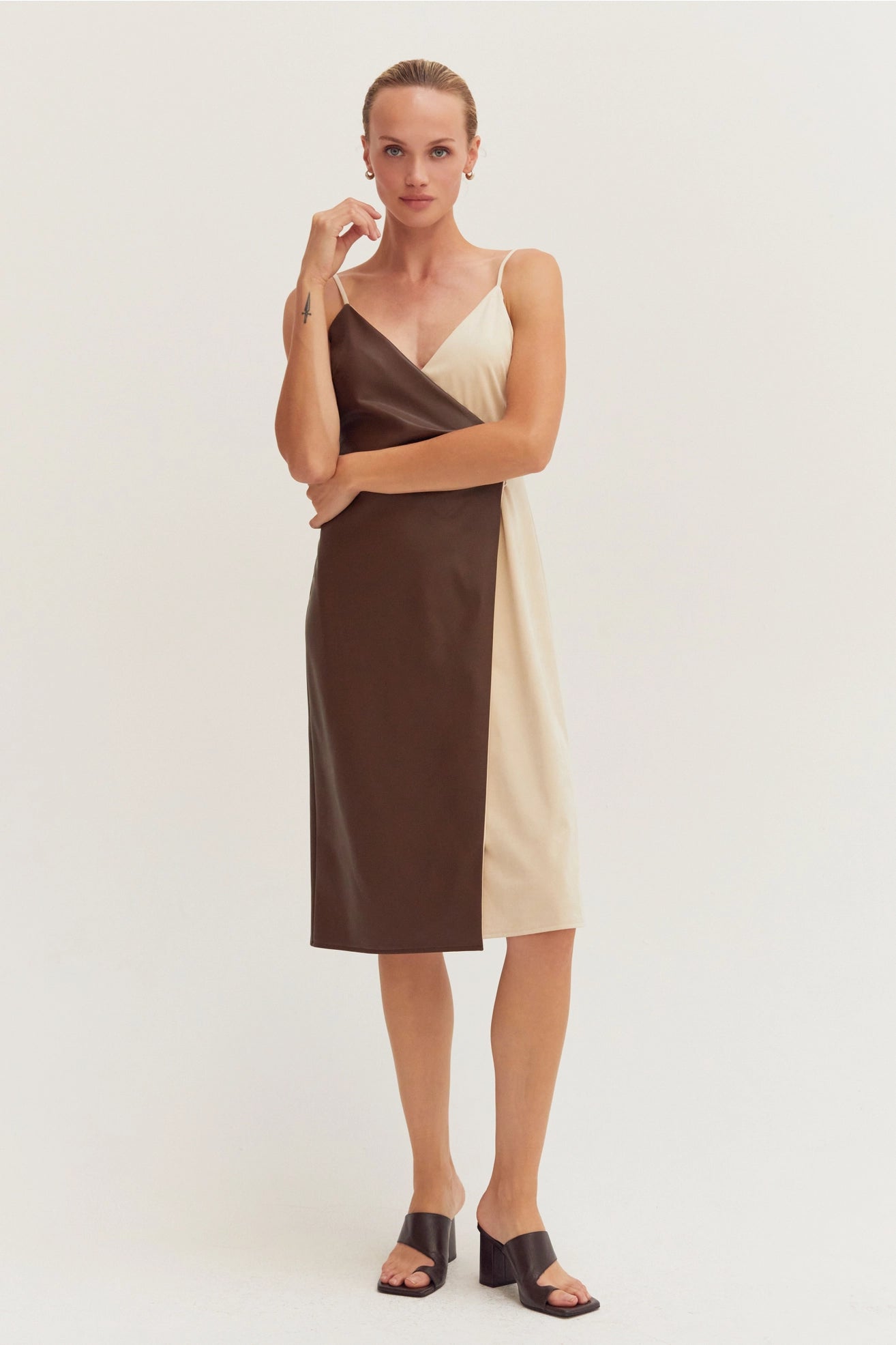 Ava Mixed Media Midi Dress