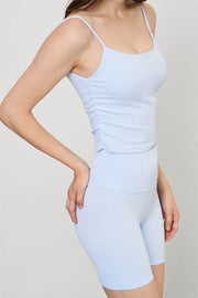 Ava Side Ruched Cami Top Baby Blue-TOP-91thelabel-S-Baby Blue-Urbanheer