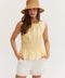 Avril Tencel Blend Ruched Sleeveless Blouse