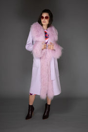 Aw Coat - Light Purple Cashmere & Mongolian Shearling Coat-Coat-Nuvula-S-Urbanheer