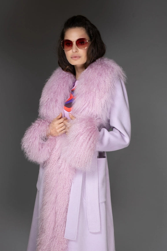 Aw Coat - Light Purple Cashmere & Mongolian Shearling Coat-Coat-Nuvula-S-Urbanheer