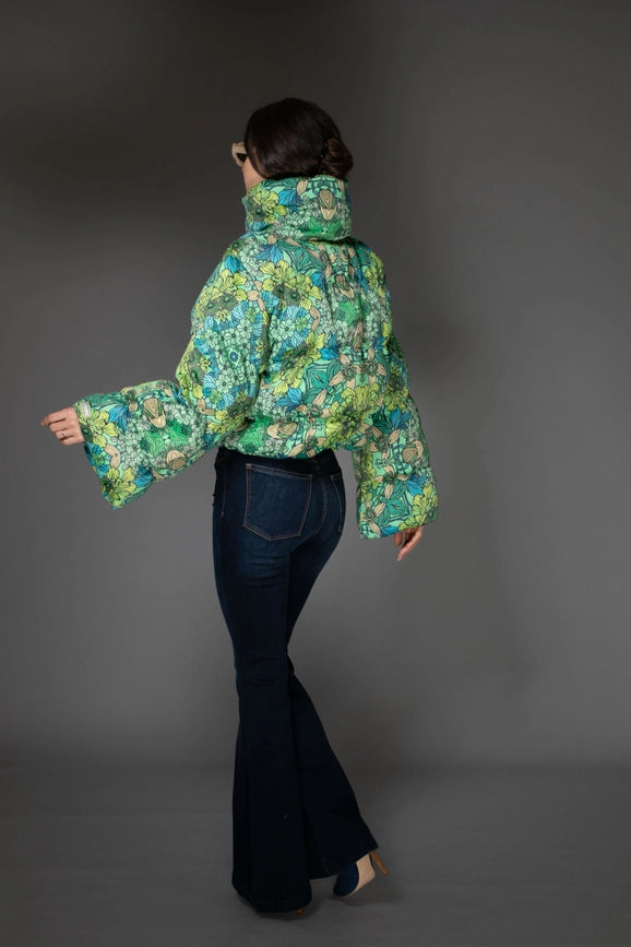 Aw Jacket - Mint Green Floral Printed Puffer-Jacket-Nuvula-S-Urbanheer