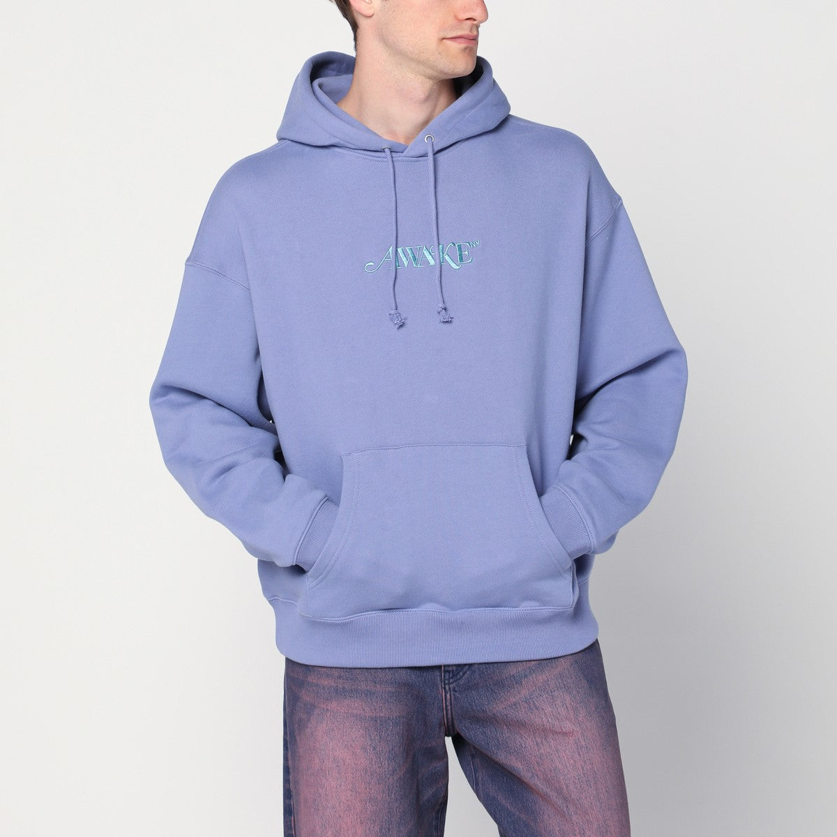 Awake NY Lilac cotton sweatshirt with logo