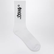 Awake NY White cotton socks with logo-Beachwear & underwear-Awake NY-UNI-Urbanheer