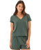 Aylani Smocked Jersey V-Neck Top