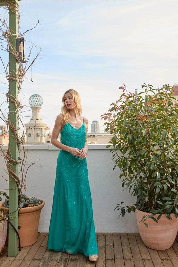 Aymara Maxi Dress TEAL-Dress-CEYLAN BCN-S-TEAL-Urbanheer