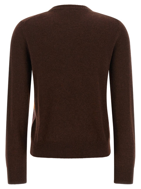 Ballantyne Crewneck Sweater With Diamond Intarsia