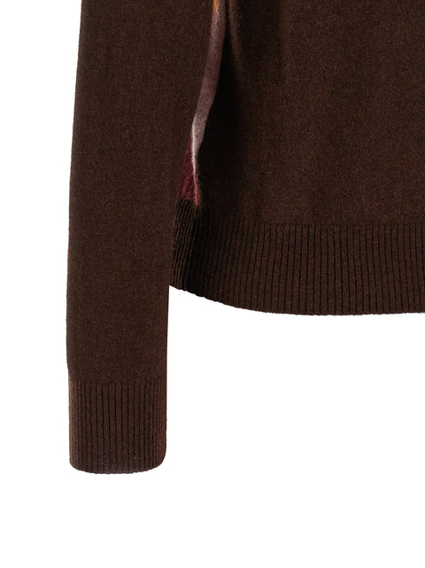 Ballantyne Crewneck Sweater With Diamond Intarsia