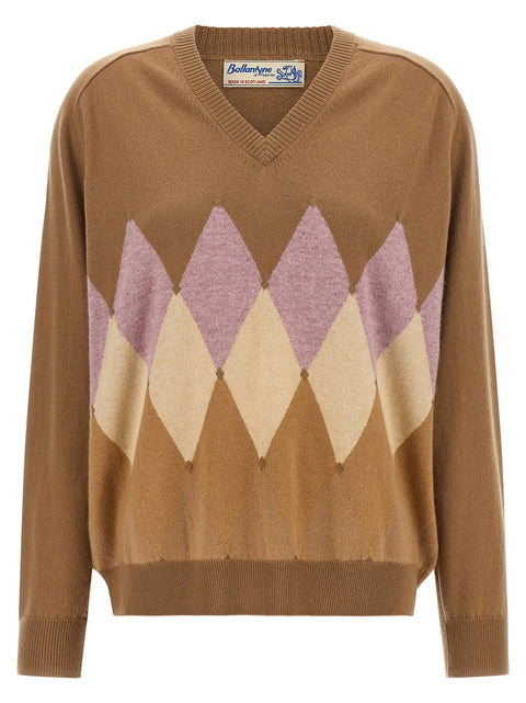 Ballantyne Argyle Intarsia New Diamond Sweater