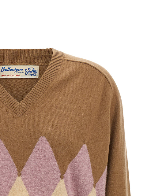 Ballantyne Argyle Intarsia New Diamond Sweater