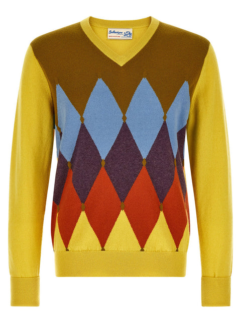 Ballantyne Classic Diamond Intarsia Sweater
