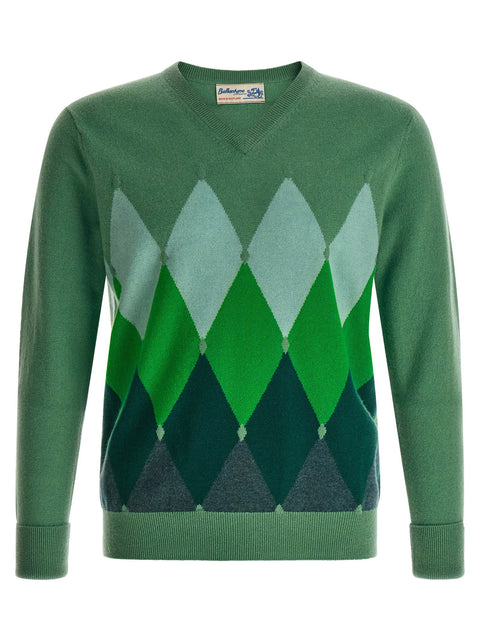 Ballantyne Classic Diamond Intarsia Sweater