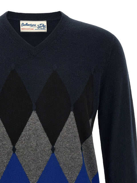 Ballantyne Classic Diamond Intarsia Sweater