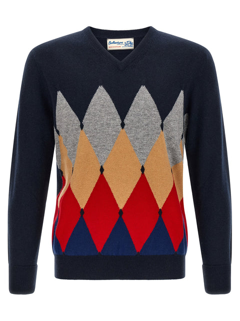 Ballantyne Classic Diamond Intarsia Sweater
