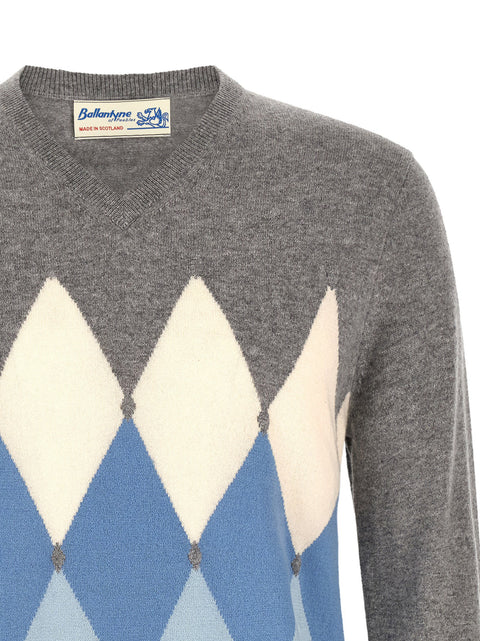 Ballantyne Classic Diamond Intarsia Sweater