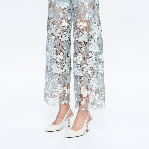 BAYEAS - HIGH RISE WIDE LEG JEANS WITH LACE SPLICED BLUE-Fashion-BAYEAS-LESLEY BLUE-26-Urbanheer