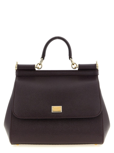 Dolce & Gabbana Sicily Grande Dauphine Leather Handbag