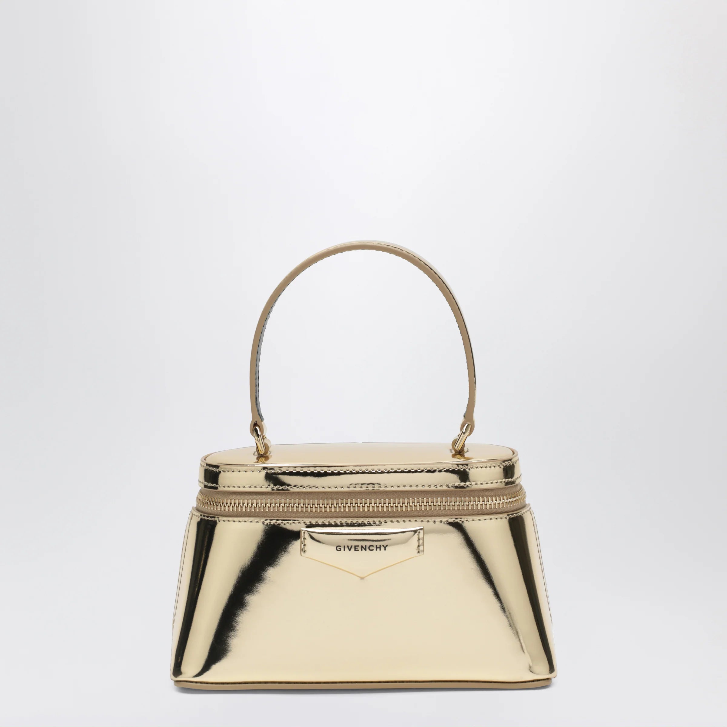 Givenchy Antigona gold mirror-effect leather beauty case