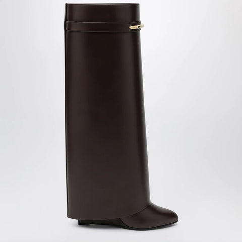 Givenchy Shark Pinch leather boots in ebony brown
