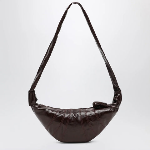 LEMAIRE Small Croissant bag in brown coated cotton