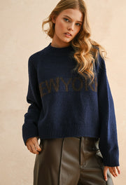 Letter Front Sweater Top