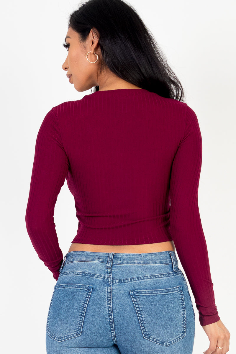 Long Sleeve Round Neck Basic Crop Top (Capella)-CAPELLA-BLACK-S-Urbanheer
