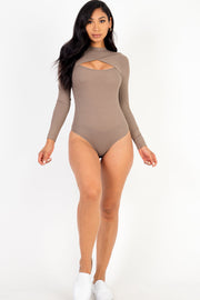 Front Cutout Long Sleeve Bodysuit (Capella)-CAPELLA-BLACK-S-Urbanheer