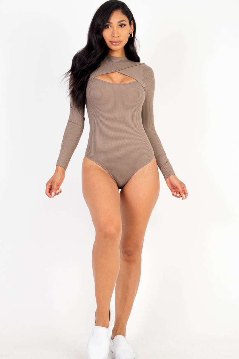 Front Cutout Long Sleeve Bodysuit (Capella)-CAPELLA-BLACK-S-Urbanheer