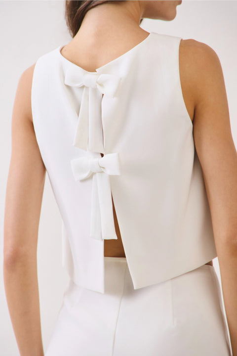 Back Bow Ties Sleeveless Crop Top