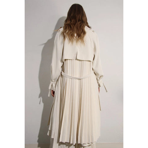 Back Pleated Trench Coat CREAM-Coat-Mulla-S-CREAM-Urbanheer