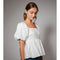 Back Tie Puff Sleeve Peplum Top