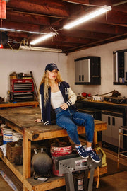 Back To Basic Knitted Vasrity Bomber Jacket-Jacket-Dress Forum-S-NAVY/IVORY-Urbanheer