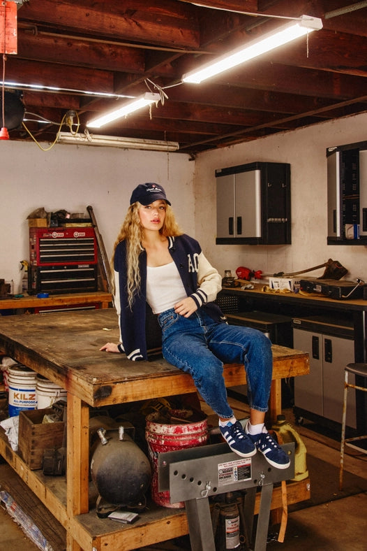 Back To Basic Knitted Vasrity Bomber Jacket-Jacket-Dress Forum-S-NAVY/IVORY-Urbanheer